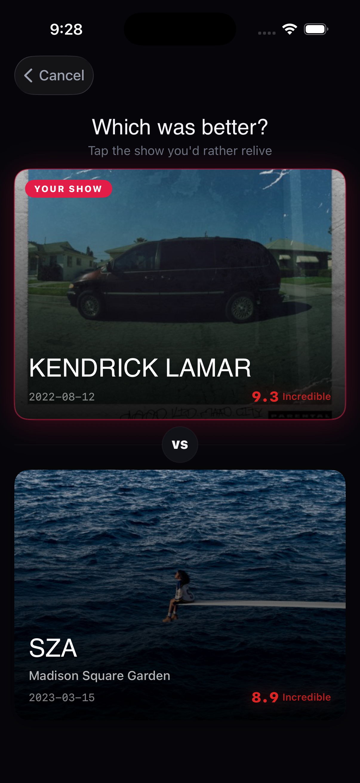 Head-to-head comparison