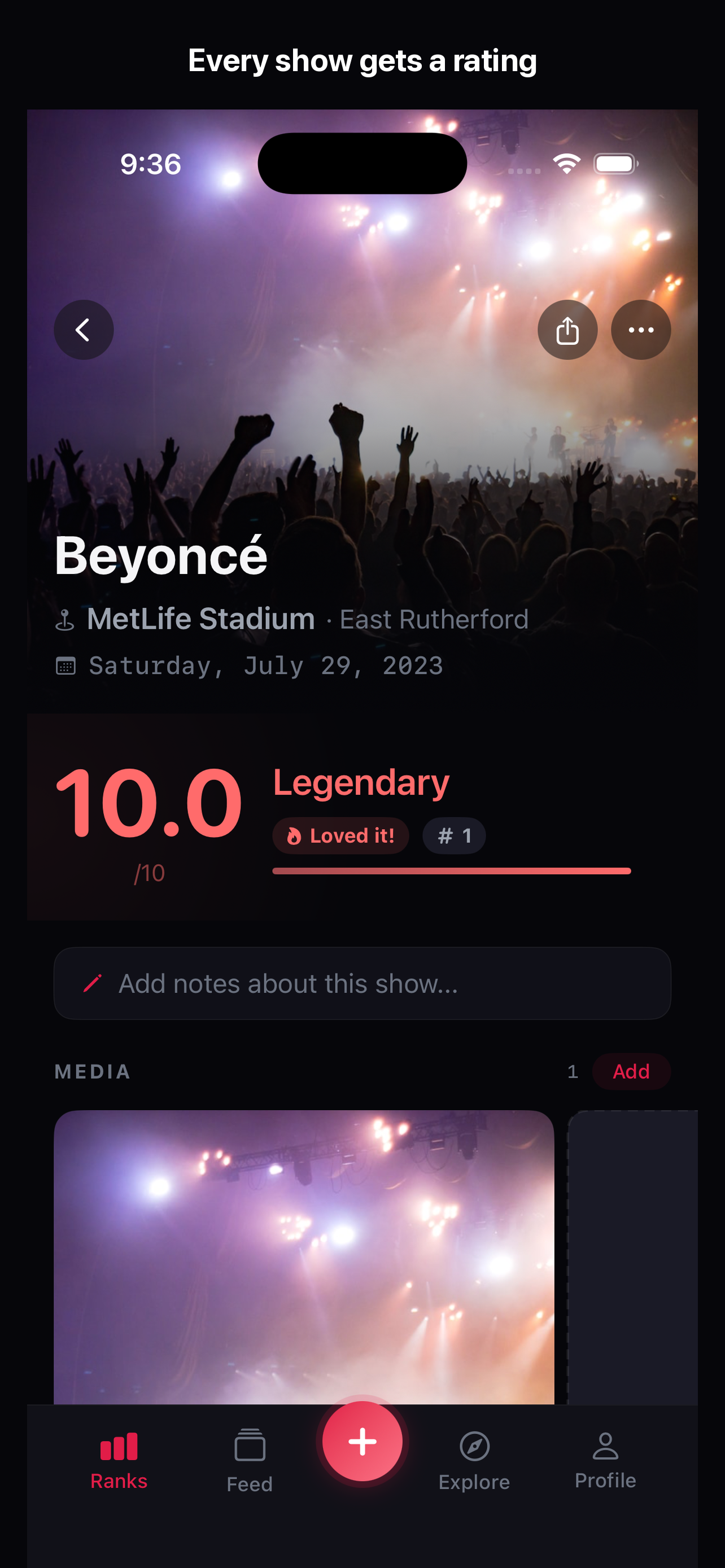 Show detail with rating