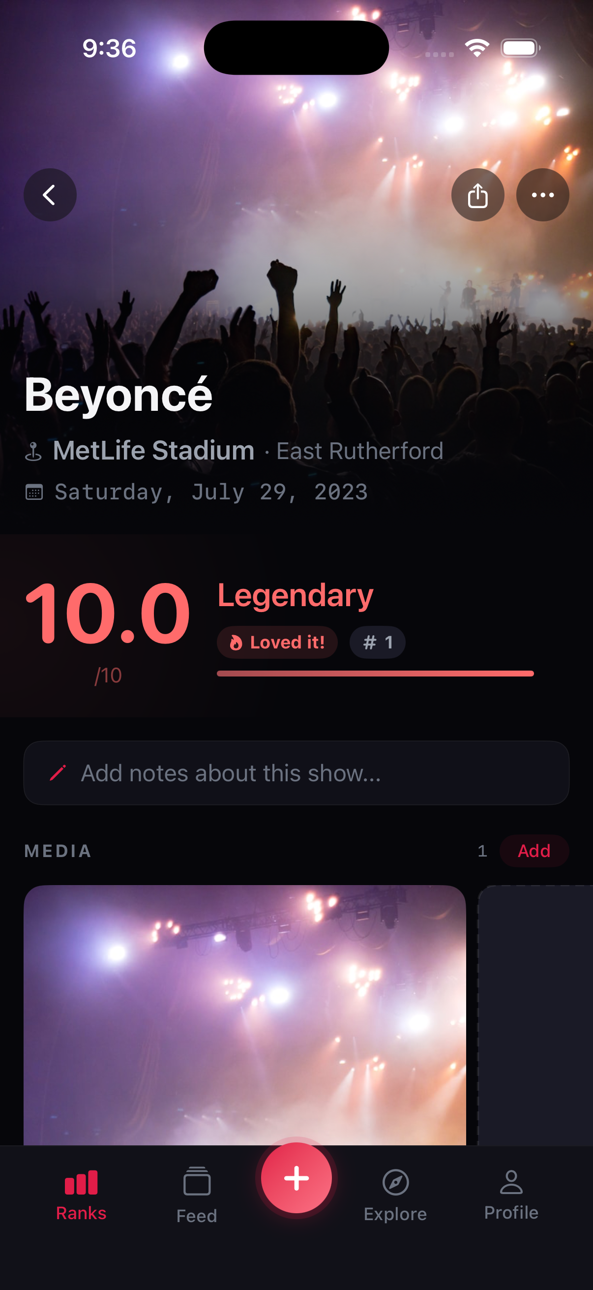 Show detail with rating